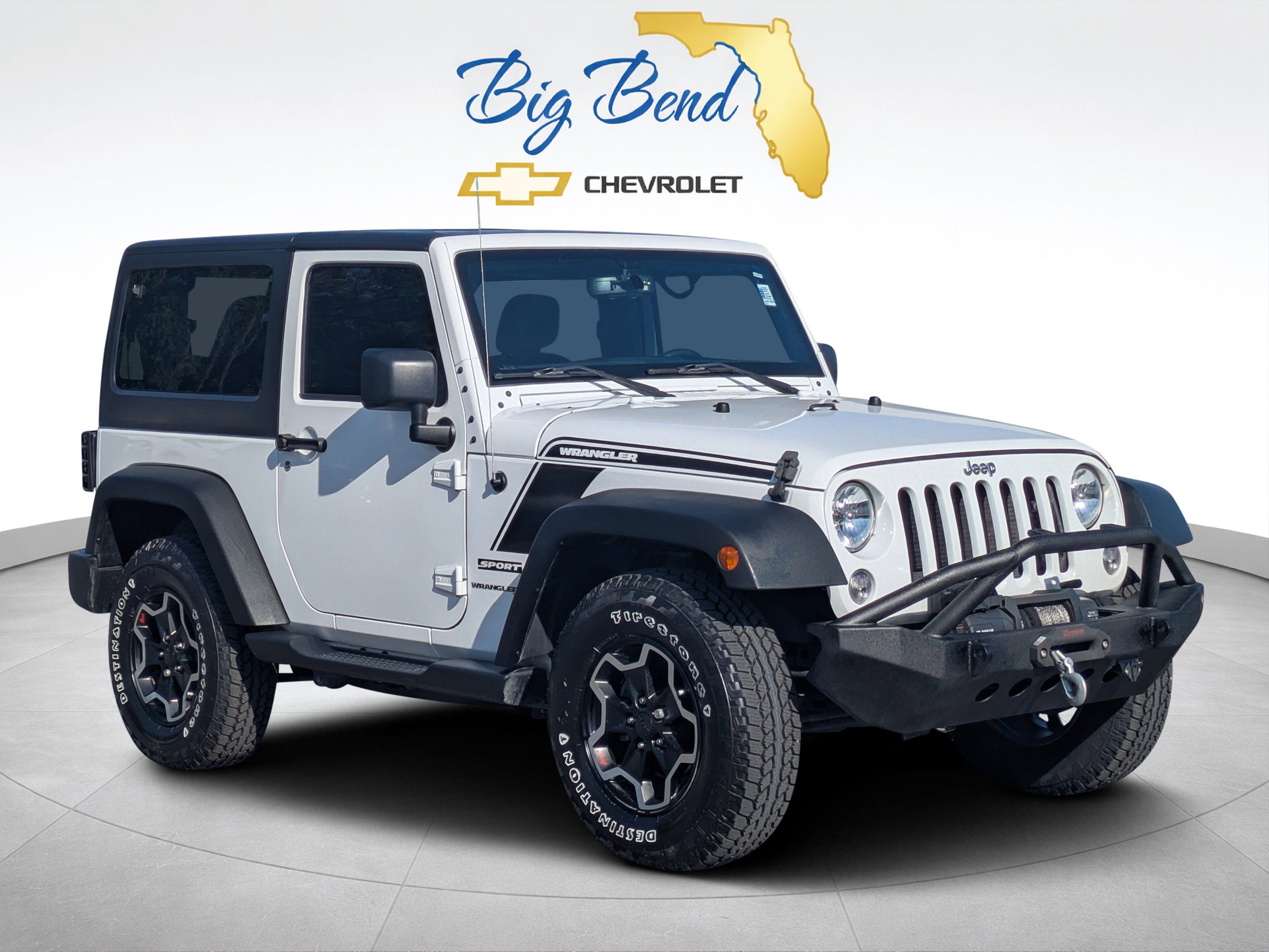 2018 Jeep Wrangler JK Sport S 4x4 in White — front three-quarter view