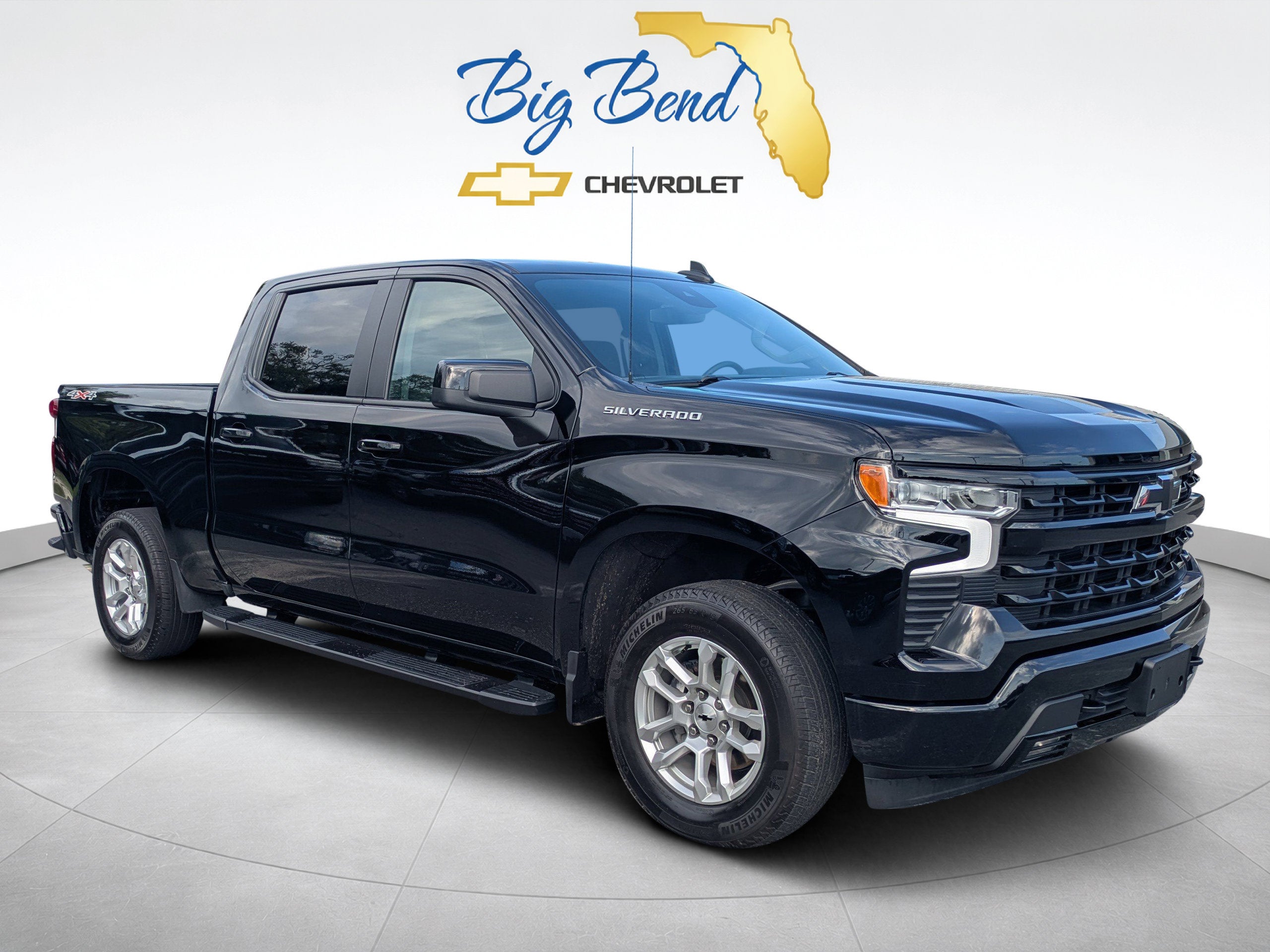 2026 Chevrolet Silverado 1500 RST in Black — front three-quarter view